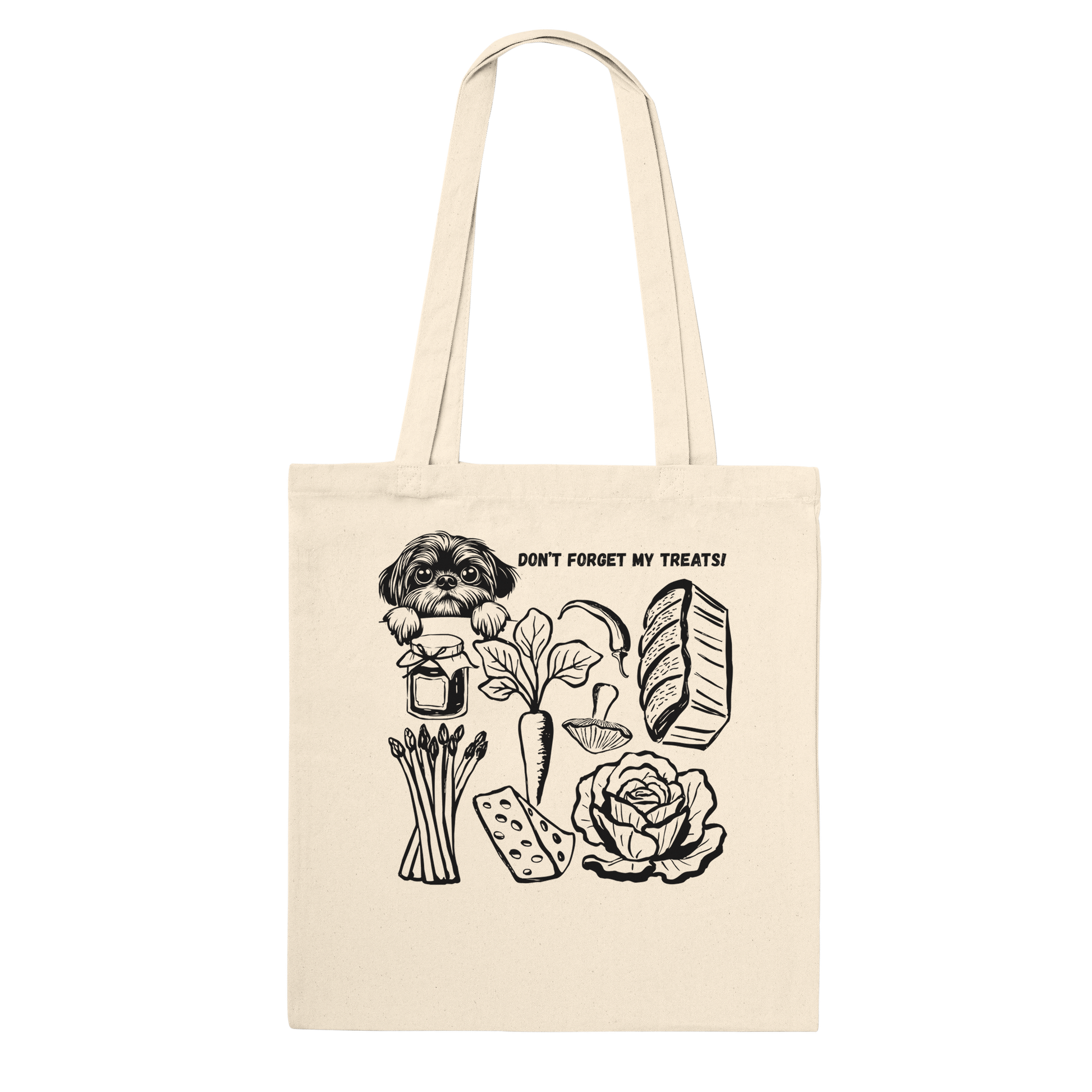 Funny Reusable Grocery Bag – Eco-Friendly Canvas Shopping Tote Shih Tszu