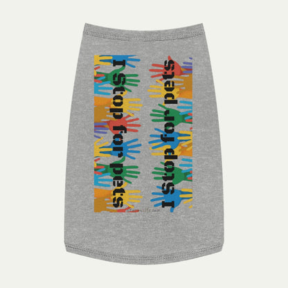 I Stop for Pets, Tank Top for Dogs L front grey