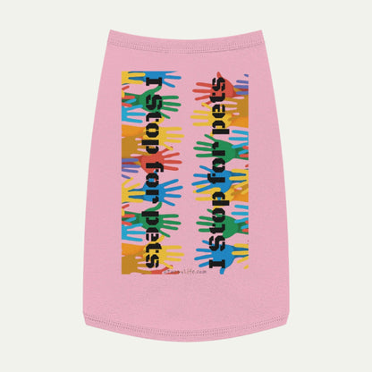 I Stop for Pets, Tank Top for Dogs L front pink