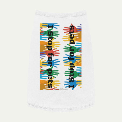 I Stop for Pets, Tank Top for Dogs L front white