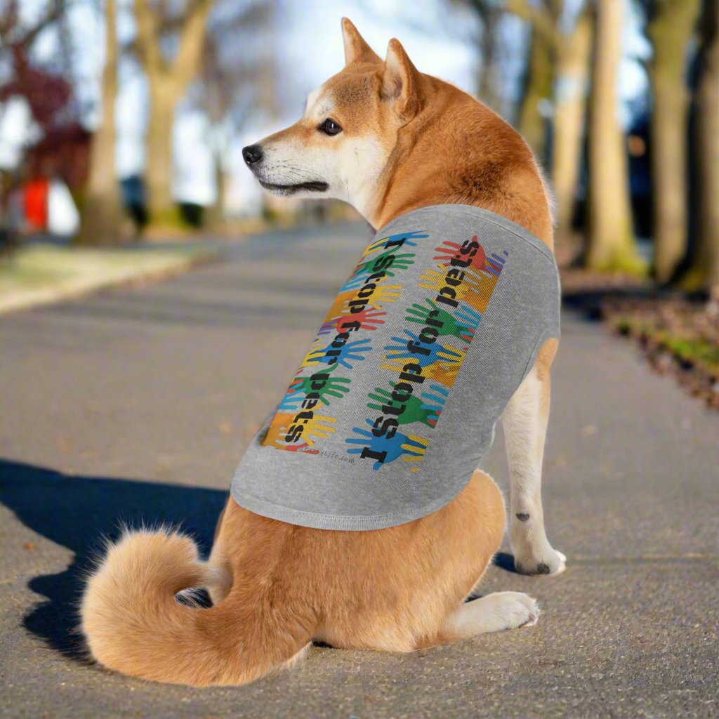 I Stop for Pets, Tank Top for Dogs L grey context