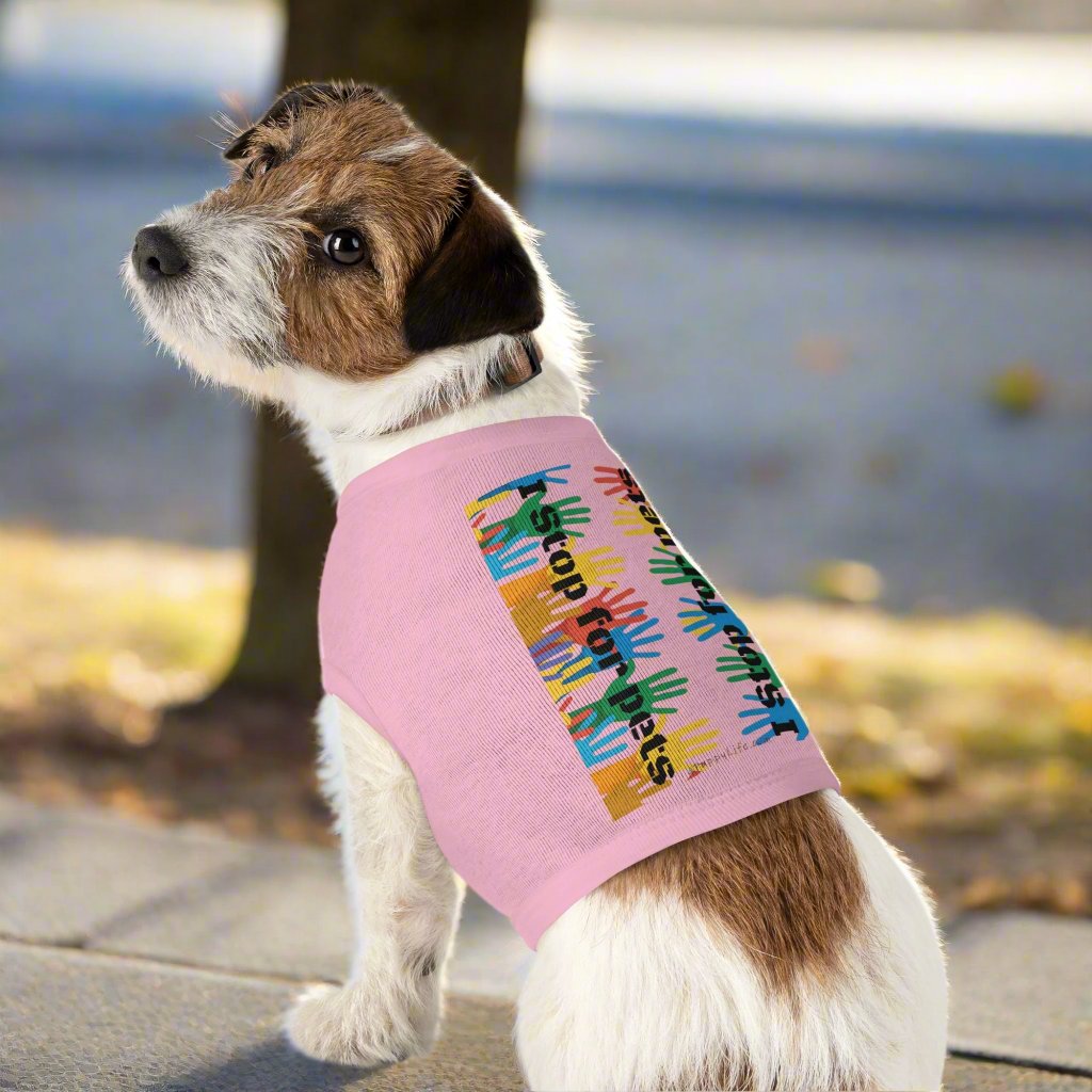 I Stop for Pets, Tank Top for Dogs M pink context