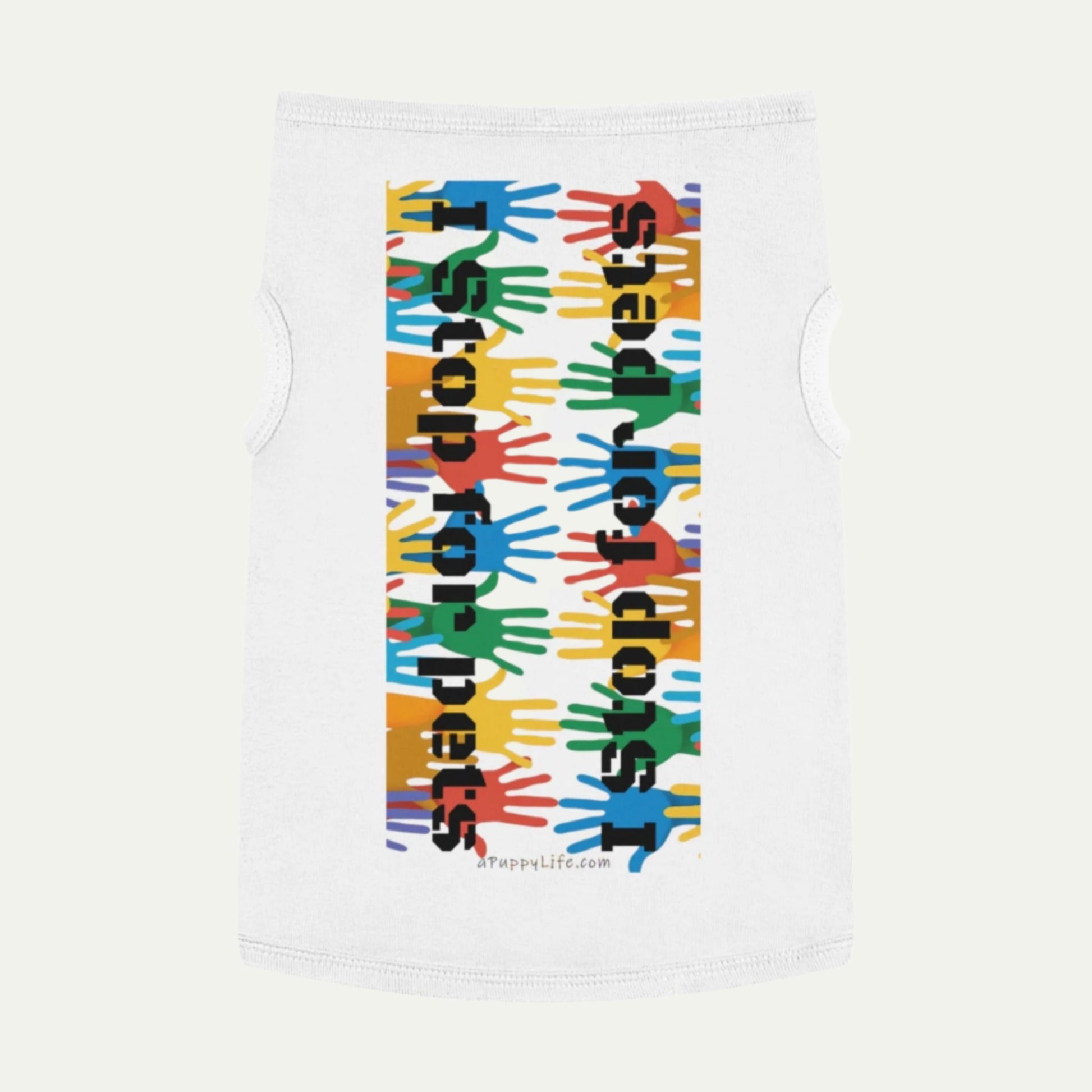 I Stop for Pets, Tank Top for Dogs XL front white