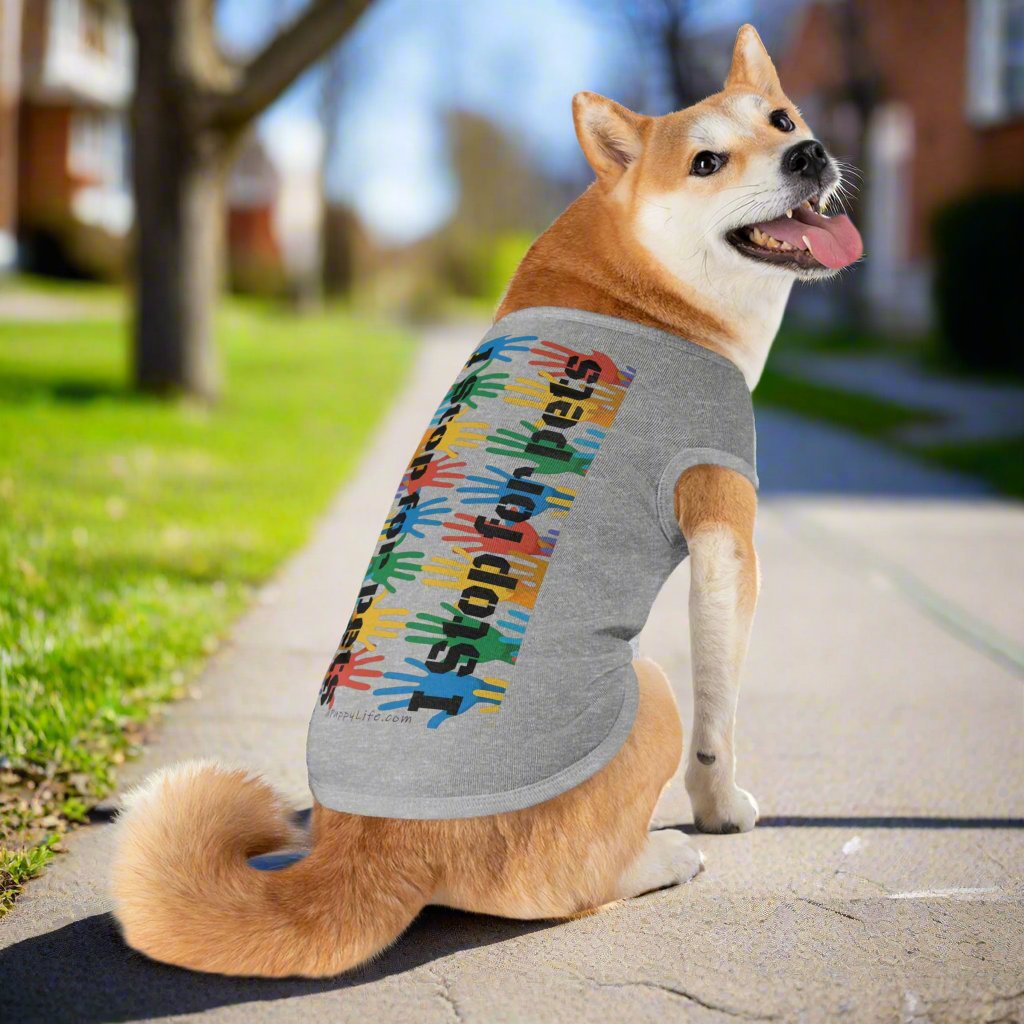 I Stop for Pets, Tank Top for Dogs XL grey context