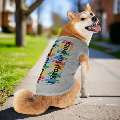I Stop for Pets, Tank Top for Dogs XL grey context