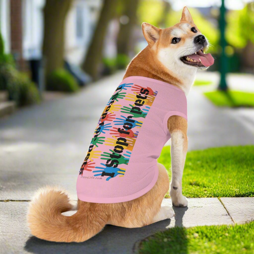 I Stop for Pets, Tank Top for Dogs XL pink context