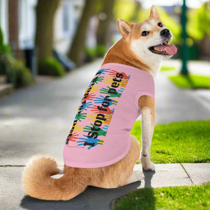 I Stop for Pets, Tank Top for Dogs XL pink context