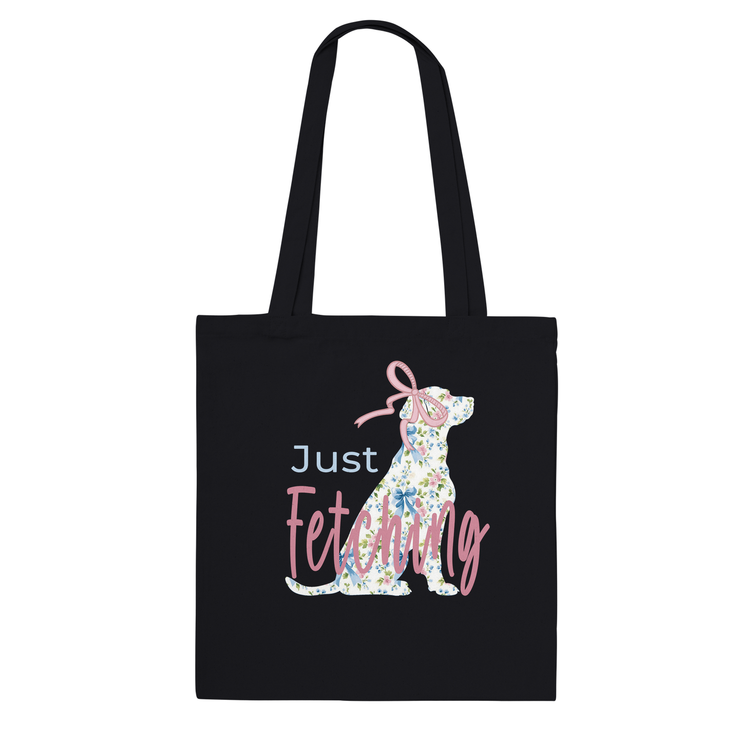 Just Fetching Coquette Labrador Tote – Grandmillennial Eco Canvas Bag black