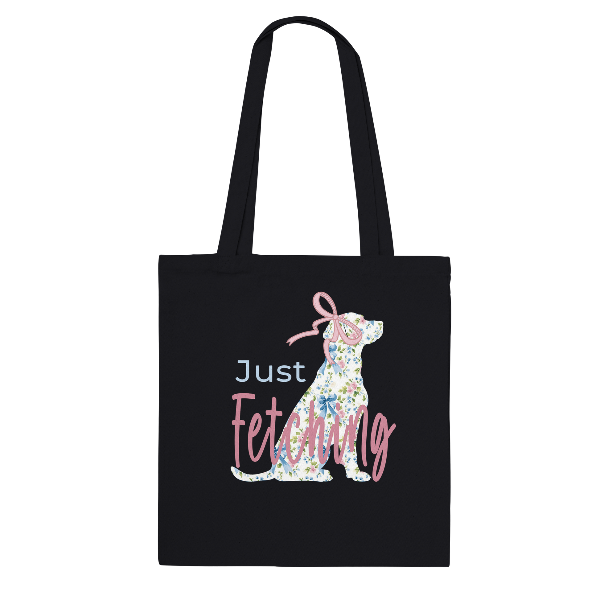 Just Fetching Coquette Labrador Tote – Grandmillennial Eco Canvas Bag black