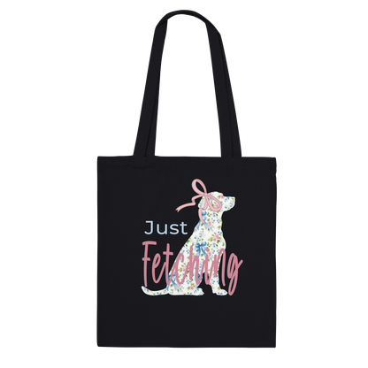 Just Fetching Coquette Labrador Tote – Grandmillennial Eco Canvas Bag black