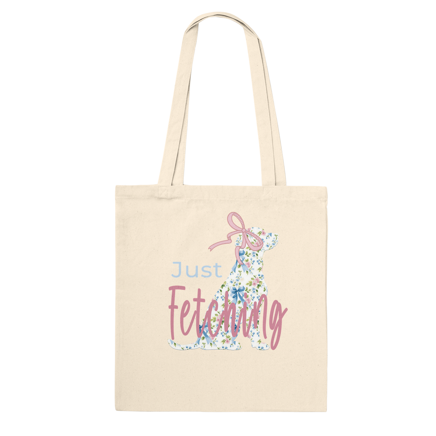 Just Fetching Coquette Labrador Tote – Grandmillennial Eco Canvas Bag beige