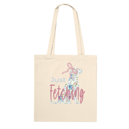 Just Fetching Coquette Labrador Tote – Grandmillennial Eco Canvas Bag beige