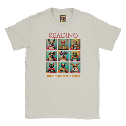 Kids Whimsical Book Quote Reading Aesthetic Graphic  T-shirt - for Young Book Worms Ash Grey