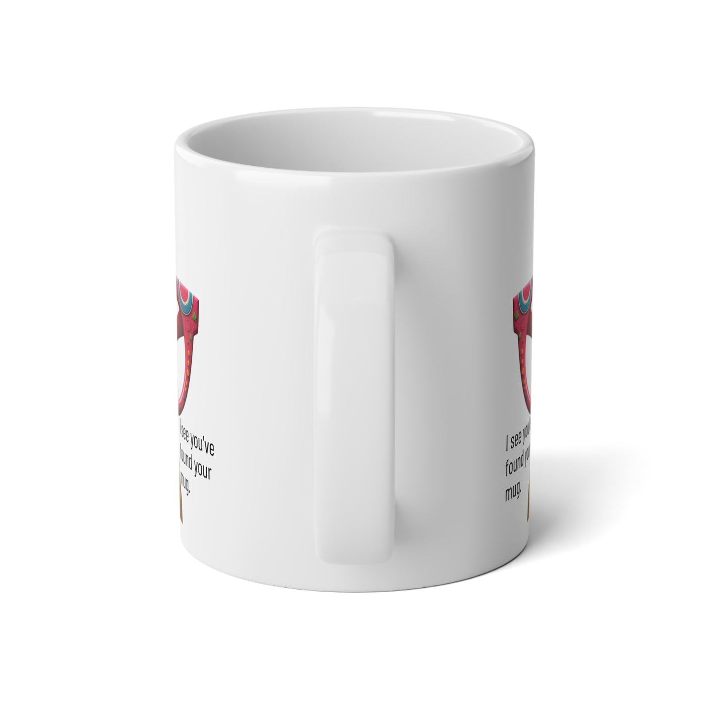 Large, 20oz Funny Mug, Parakeet Wearing Sunglasses - handle towards viewer