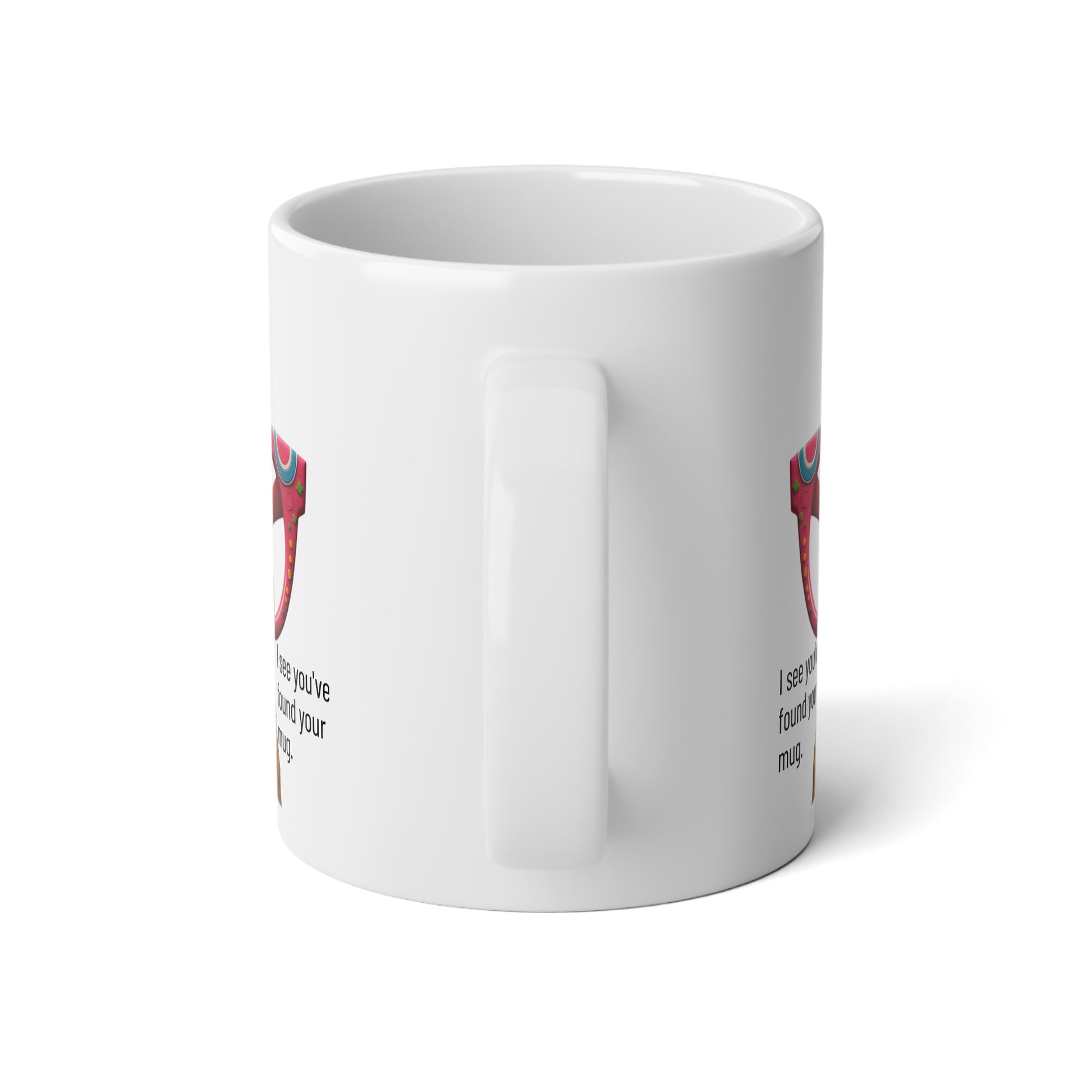 Large, 20oz Funny Mug, Parakeet Wearing Sunglasses - handle towards viewer