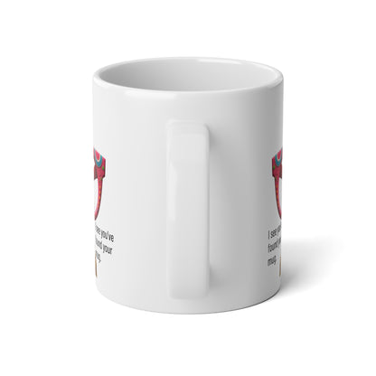 Large, 20oz Funny Mug, Parakeet Wearing Sunglasses - handle towards viewer