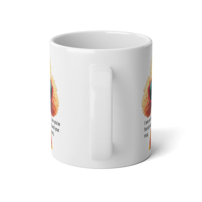 Large, 20oz Funny Mug,  Poodle Dog Wearing Sunglasses handle toward viewer
