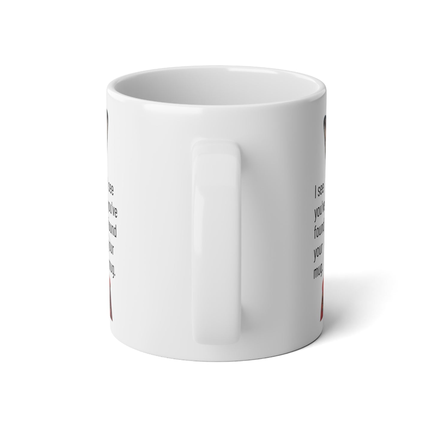 Large, 20oz  Funny Mug,  Retro Rabbit Wearing Sunglasses - handle towards viewer