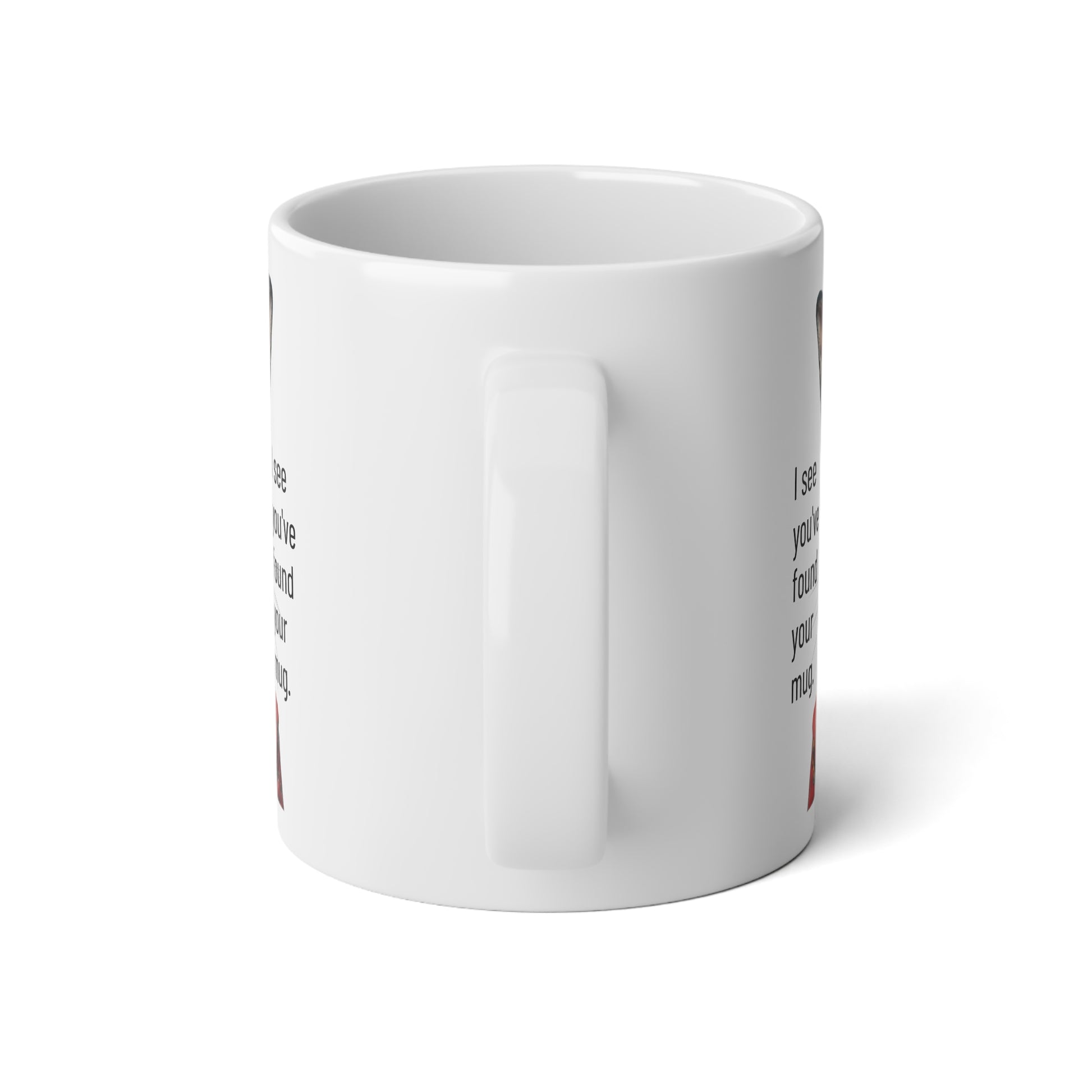 Large, 20oz  Funny Mug,  Retro Rabbit Wearing Sunglasses - handle towards viewer