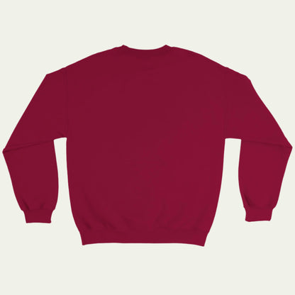 Legendary Pet Personalized  Crewneck Sweatshirt in Letterman Design, add custom pet photo cardinal red back