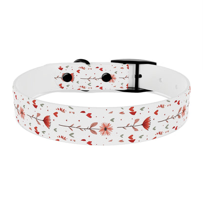 Odor-proof and Stain-Resistant Dog Collar, Pink Floral on a White Backgroun black onyx buckle inside view