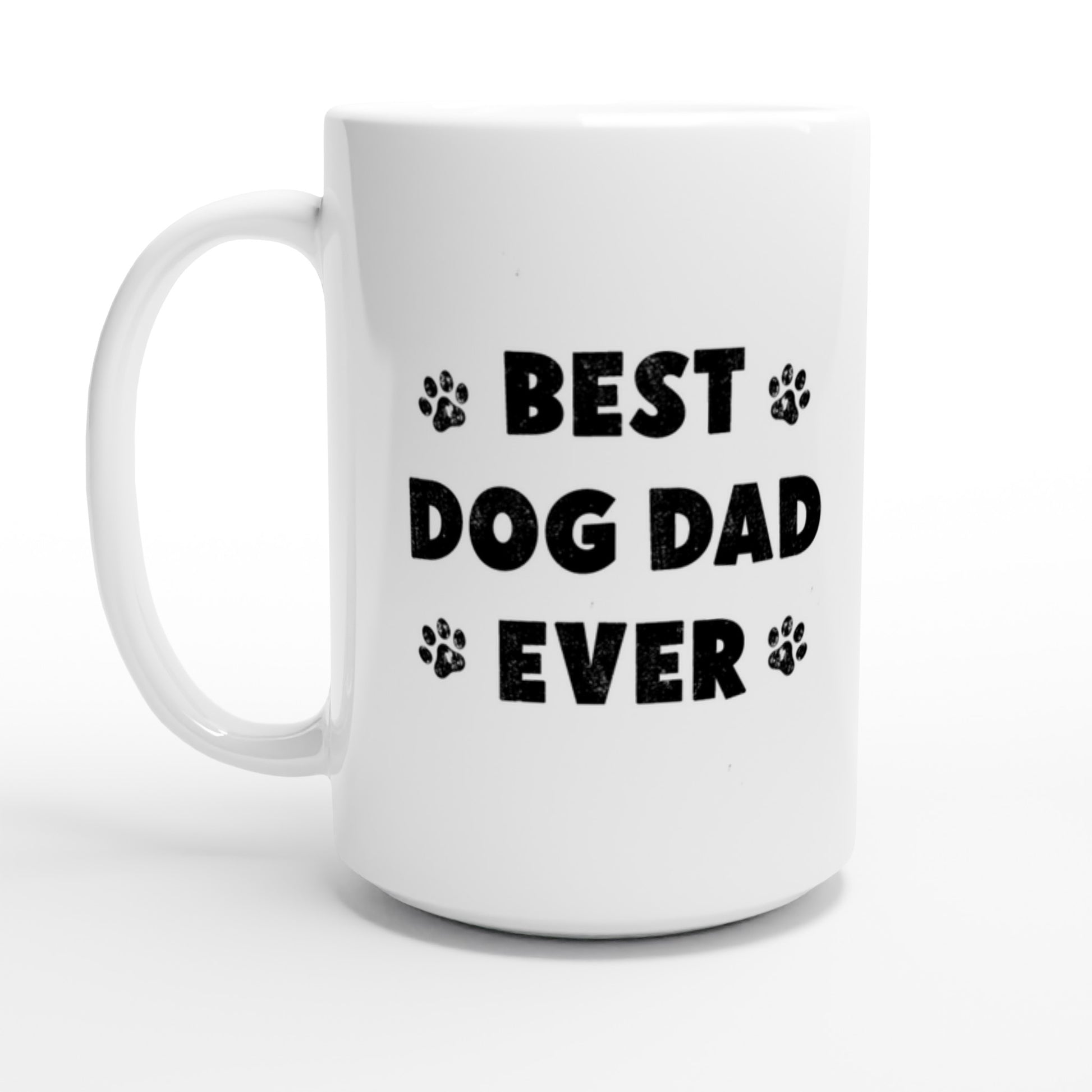 Personalized Best Dog Dad Ever Mug – Custom Photo & Name Gift for Father's Day - 15oz Ceramic Mug handle on the left