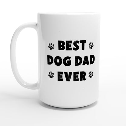 Personalized Best Dog Dad Ever Mug – Custom Photo & Name Gift for Father's Day - 15oz Ceramic Mug handle on the left