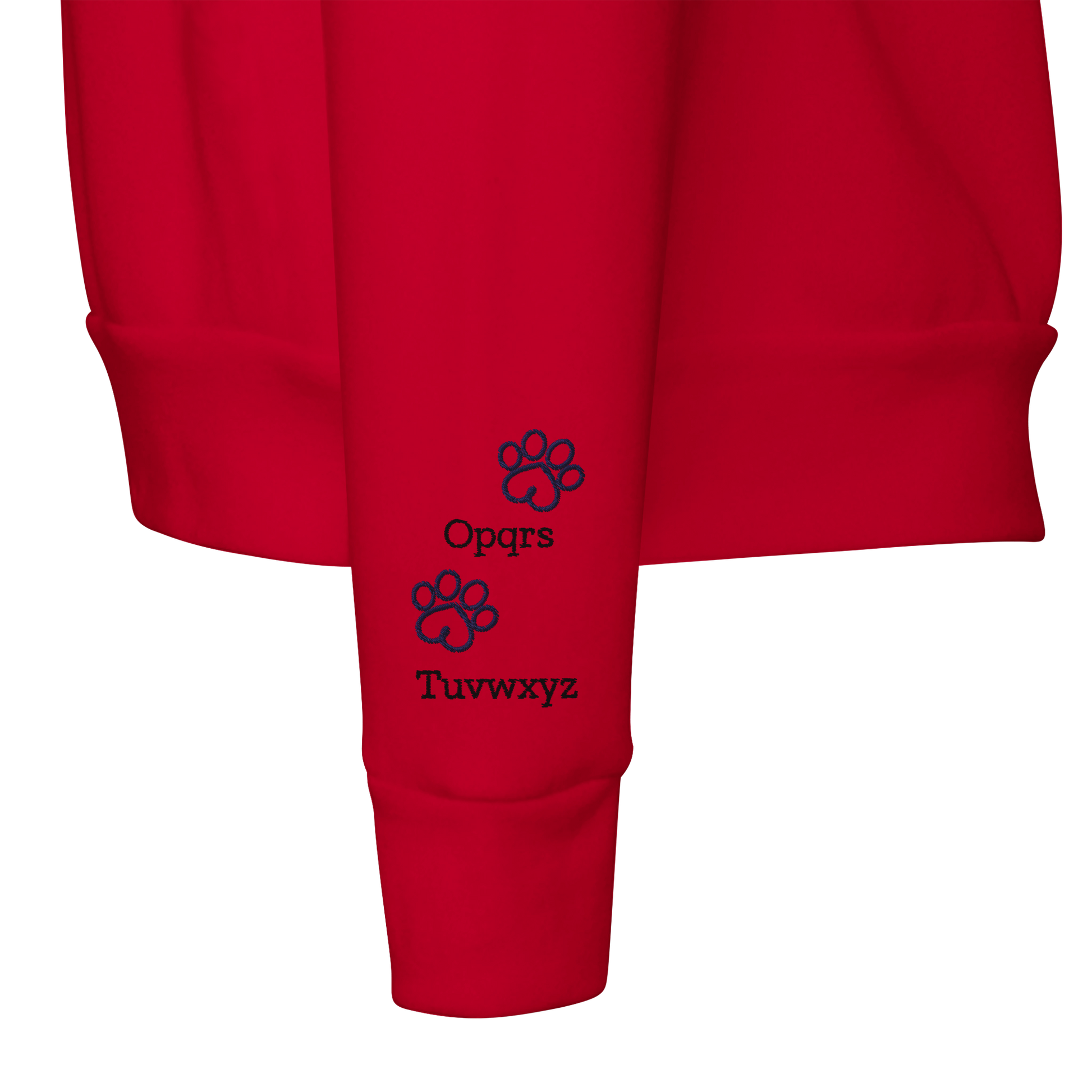 Personalized Crewneck Sweatshirt  Custom Embroidered Pets Names - Paws Cherish sleeve detail 2