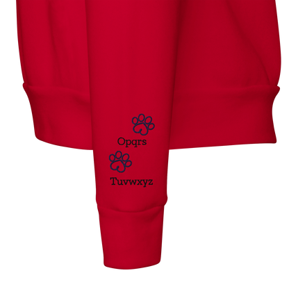 Personalized Crewneck Sweatshirt  Custom Embroidered Pets Names - Paws Cherish sleeve detail 2