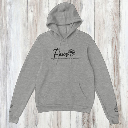 Personalized Hoodie Custom Embroidered Paws Cherish Grey