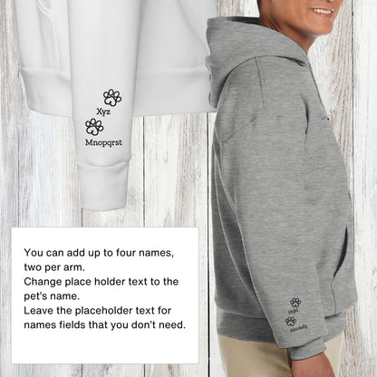 Personalized Hoodie - Custom Embroidered - Paws & Cherish Grey or White