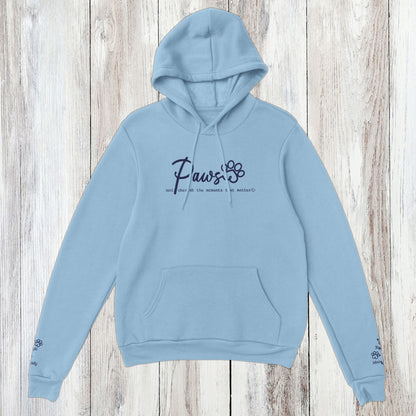 Personalized Hoodie Custom Embroidered Paws Cherish  Light Blue