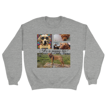 Personalized Photo Collage Pet Sweatshirt – Stylish, Cozy & Uniquely Yours Dark Heather Ash with black text
