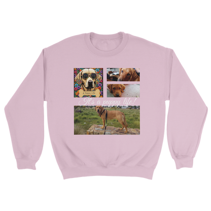 Personalized Photo Collage Pet Sweatshirt – Stylish, Cozy & Uniquely Yours Dark Heather Light Pink with white text