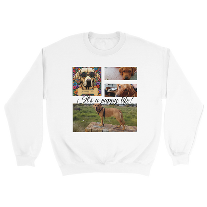 Personalized Photo Collage Pet Sweatshirt – Stylish, Cozy & Uniquely Yours White with black text