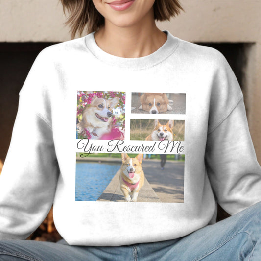 Personalized Photo Collage Pet Sweatshirt – Stylish, Cozy & Uniquely Yours context white with black text