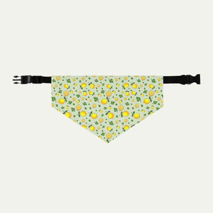 Pet Bandana Collar, Lemons and Parsley, Pale Green Background L