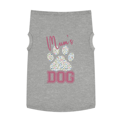 Pet Tank Top - Pink and Blue Floral Mum's Dog Coquette Design X Large Grey