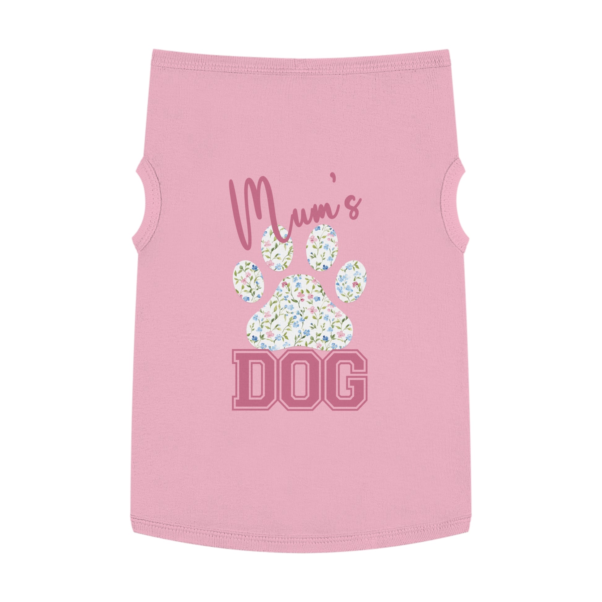 Pet Tank Top - Pink and Blue Floral Mum's Dog Coquette Design X Large pink
