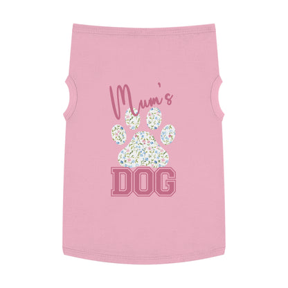 Pet Tank Top - Pink and Blue Floral Mum's Dog Coquette Design X Large pink