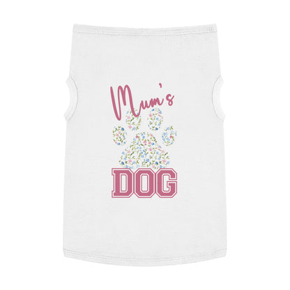 Pet Tank Top - Pink and Blue Floral Mum's Dog Coquette Design X Large white