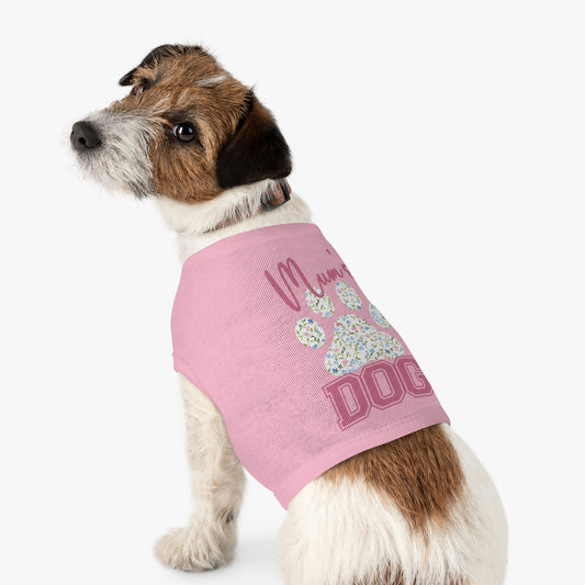 Pet Tank Top - Pink and Blue Floral Mum's Dog Coquette Design context  Medium Pink