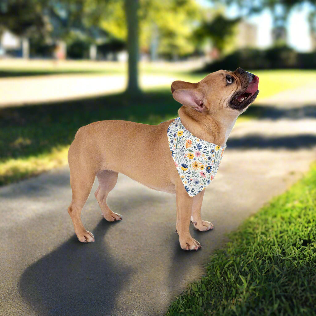 Spring Floral Pet Bandana - Stylish Dog Accessories at the park