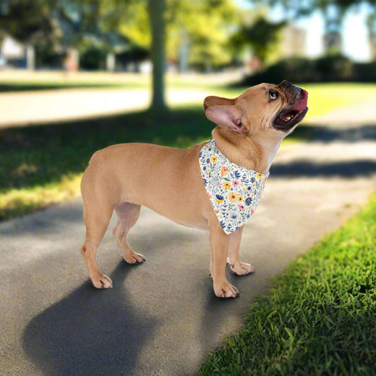 Spring Floral Pet Bandana - Stylish Dog Accessories at the park