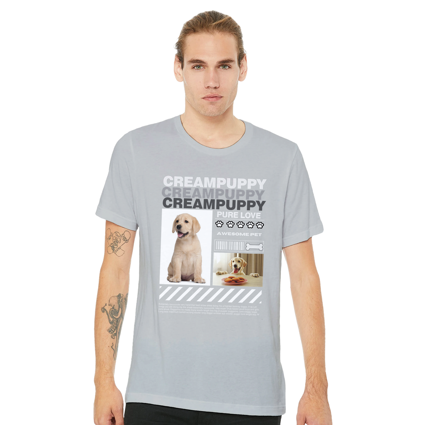 Urban Paws Custom Pet Portrait Tee Dog Silver