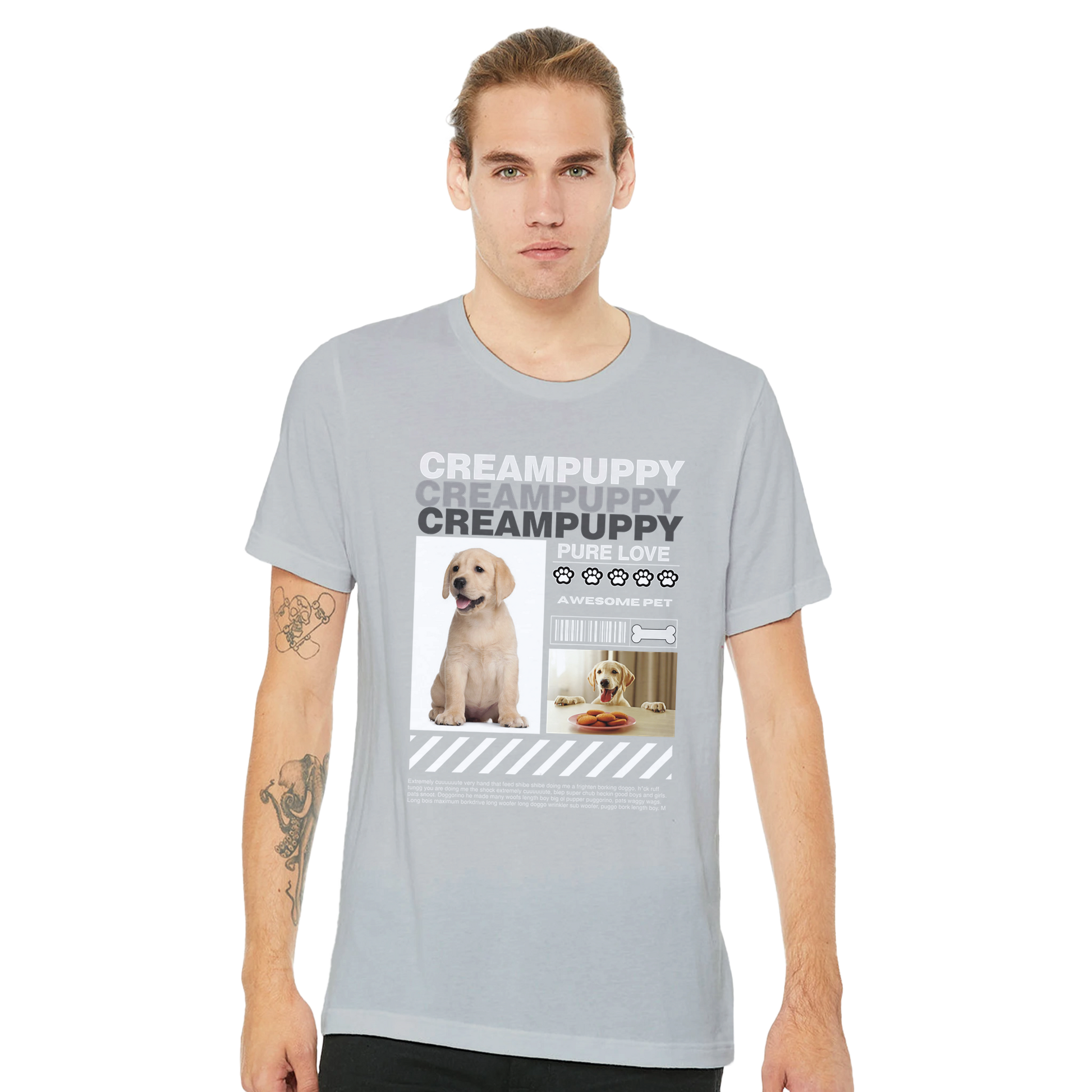 Urban Paws Custom Pet Portrait Tee Dog Silver