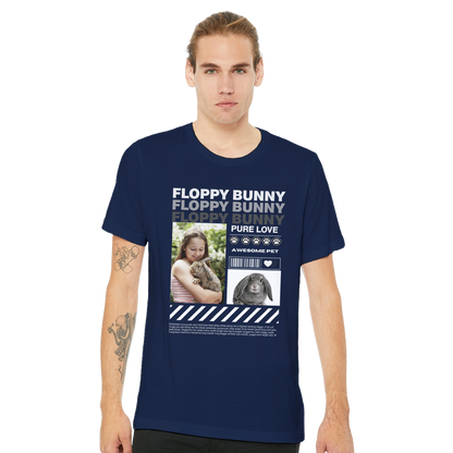 Urban Paws Custom Pet Portrait Tee Navy Other Bunny