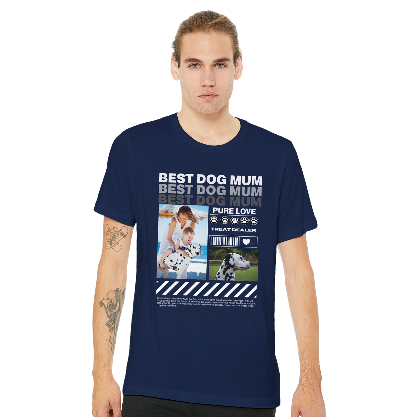 Urban Paws Custom Pet Portrait Tee Treat Dealer Navy