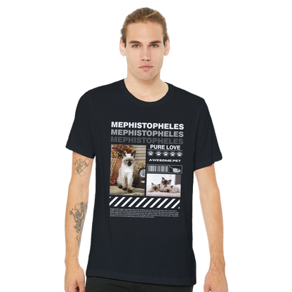 Urban Paws Custom Pet Portrait Tee cat Black