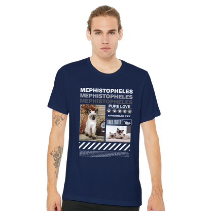 Urban Paws Custom Pet Portrait Tee cat Navy